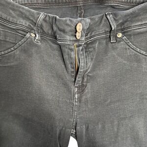 Hudson Jeans Women Sz 31 Black Wash Skinny Fit Stretch Denim Pants double button